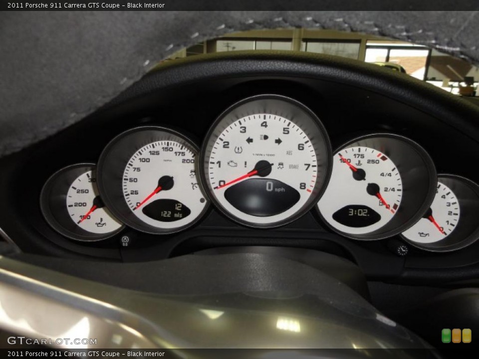 Black Interior Gauges for the 2011 Porsche 911 Carrera GTS Coupe #46040854