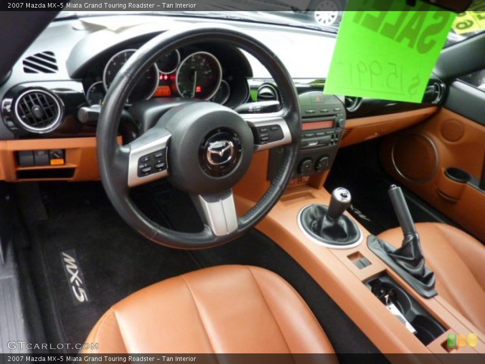 Tan Interior Dashboard for the 2007 Mazda MX-5 Miata Grand Touring Roadster #46043858
