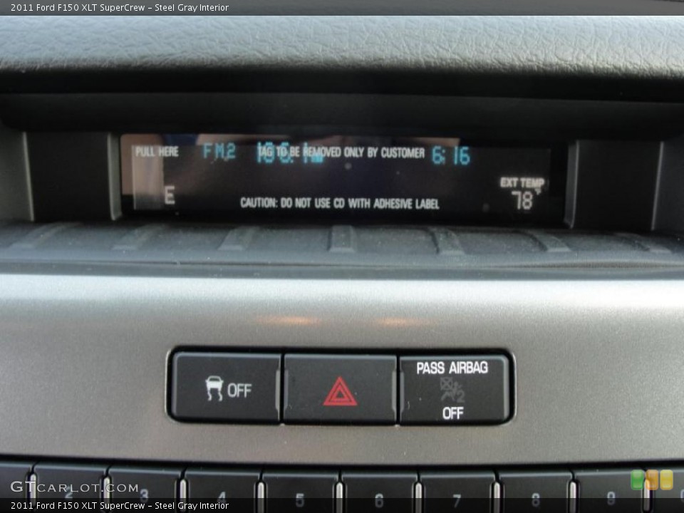Steel Gray Interior Controls for the 2011 Ford F150 XLT SuperCrew #46051603