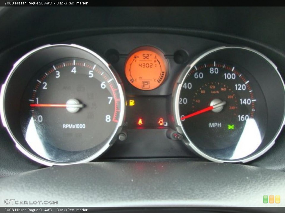 Black/Red Interior Gauges for the 2008 Nissan Rogue SL AWD #46052323