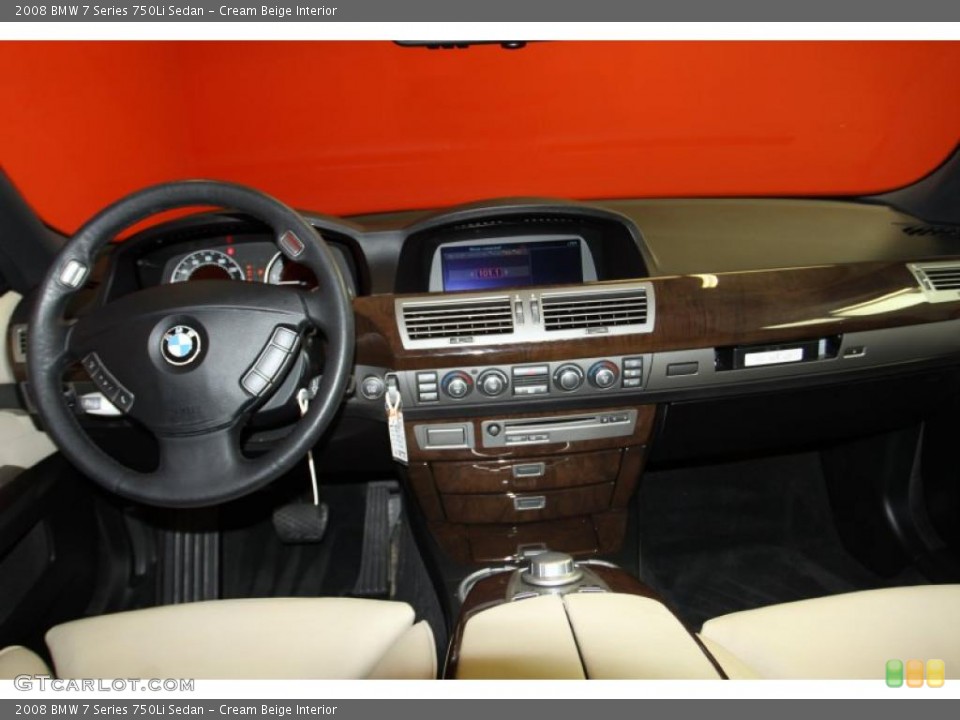 Cream Beige Interior Dashboard for the 2008 BMW 7 Series 750Li Sedan #46055134