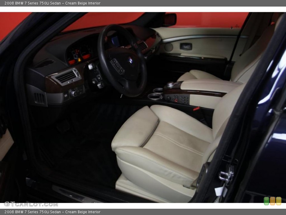 Cream Beige Interior Photo for the 2008 BMW 7 Series 750Li Sedan #46055152