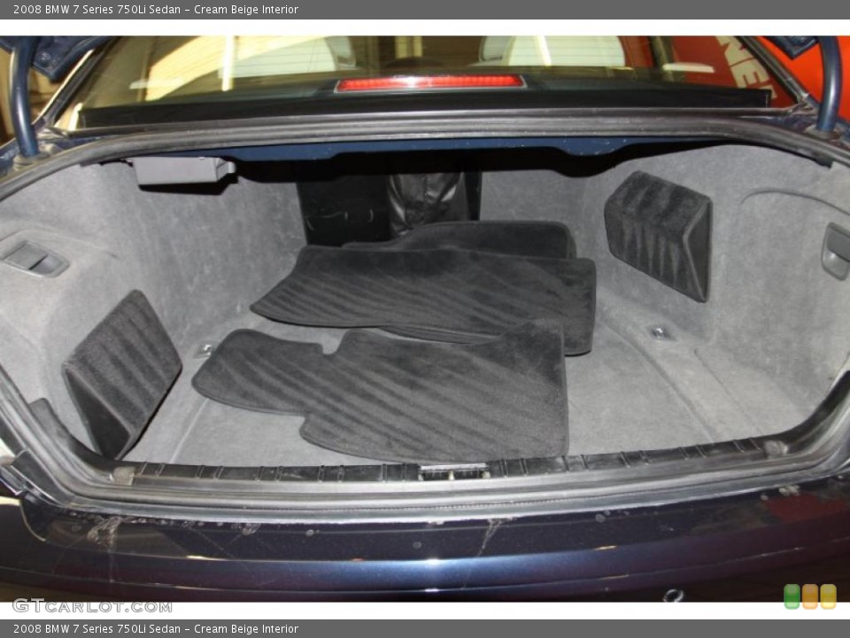 Cream Beige Interior Trunk for the 2008 BMW 7 Series 750Li Sedan #46055555