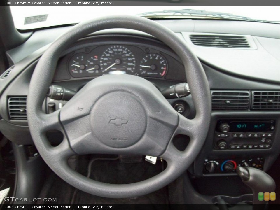 Graphite Gray Interior Steering Wheel for the 2003 Chevrolet Cavalier LS Sport Sedan #46057889
