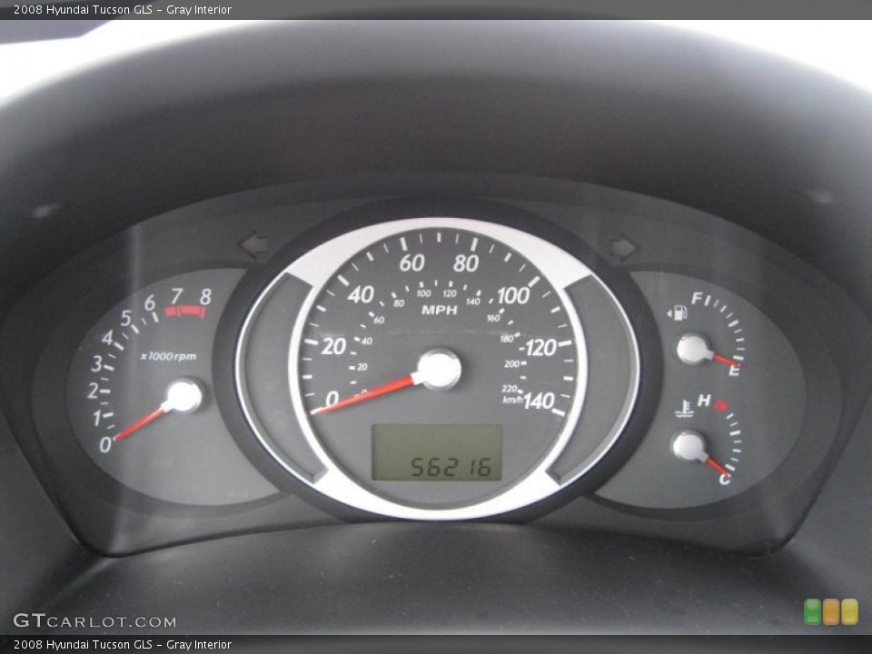 Gray Interior Gauges for the 2008 Hyundai Tucson GLS #46064541
