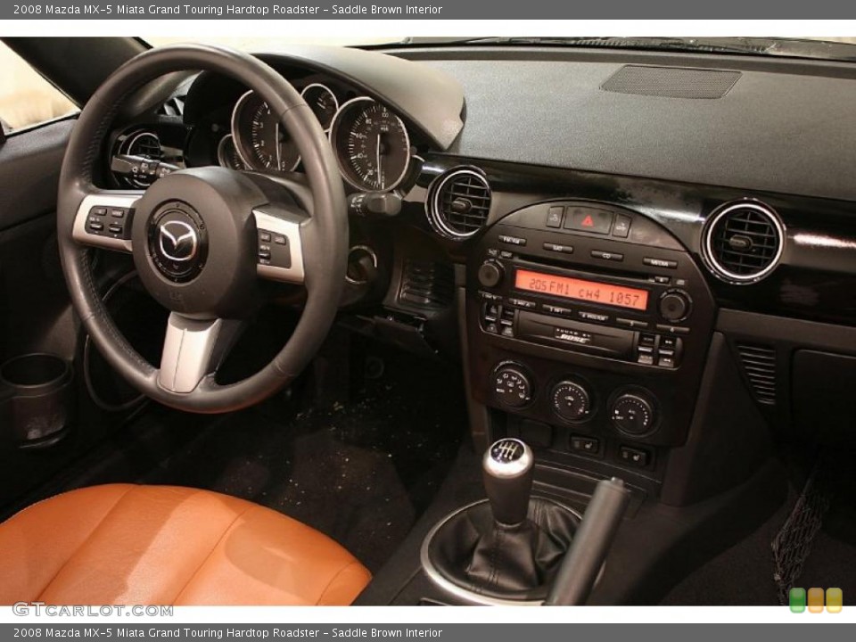 Saddle Brown Interior Dashboard for the 2008 Mazda MX-5 Miata Grand Touring Hardtop Roadster #46065117