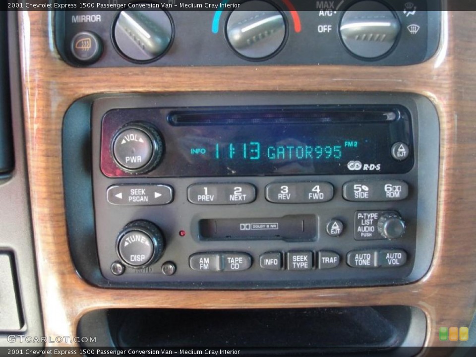 Medium Gray Interior Controls for the 2001 Chevrolet Express 1500 Passenger Conversion Van #46076192