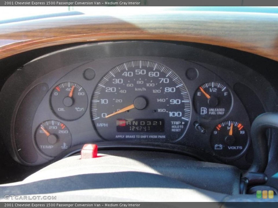 Medium Gray Interior Gauges for the 2001 Chevrolet Express 1500 Passenger Conversion Van #46076210