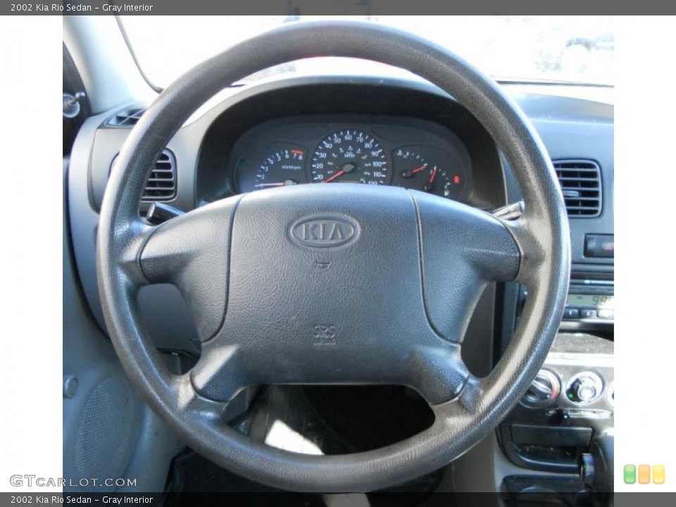 Gray Interior Steering Wheel for the 2002 Kia Rio Sedan #46082901