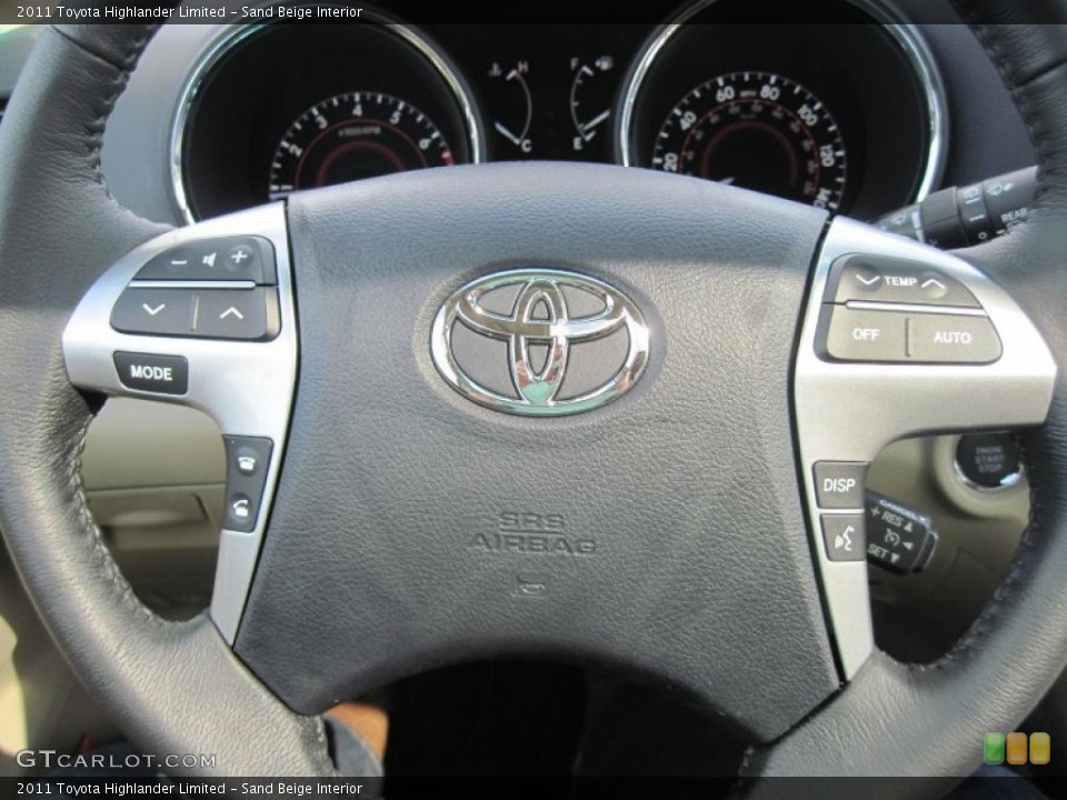 Sand Beige Interior Steering Wheel for the 2011 Toyota Highlander Limited #46093712