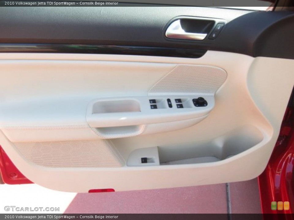 Cornsilk Beige Interior Door Panel for the 2010 Volkswagen Jetta TDI SportWagen #46097207