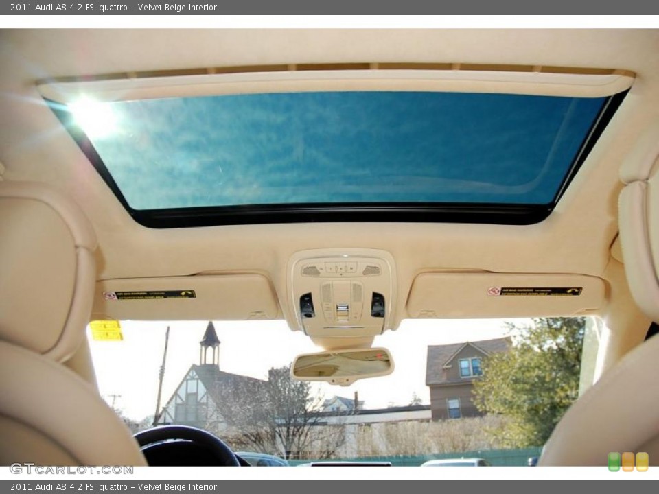 Velvet Beige Interior Sunroof for the 2011 Audi A8 4.2 FSI quattro #46100198