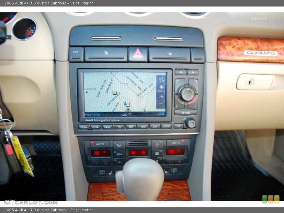 Beige Interior Navigation for the 2006 Audi A4 3.0 quattro Cabriolet #46101686