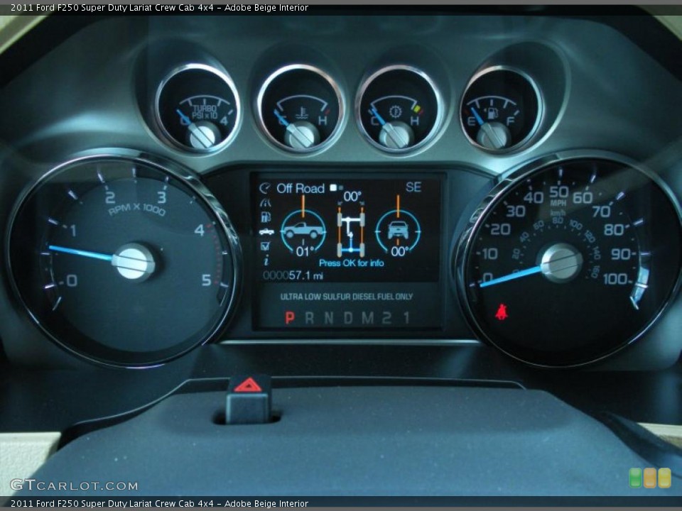 Adobe Beige Interior Gauges for the 2011 Ford F250 Super Duty Lariat Crew Cab 4x4 #46107443