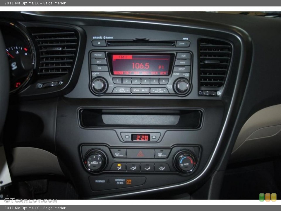 Beige Interior Controls for the 2011 Kia Optima LX #46114619