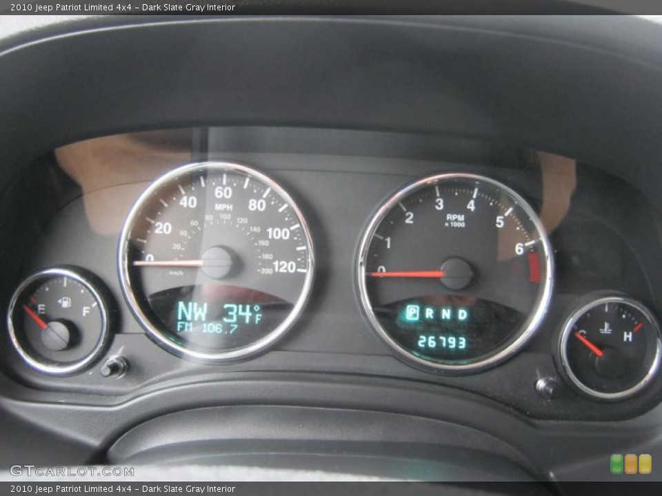 Dark Slate Gray Interior Gauges for the 2010 Jeep Patriot Limited 4x4 #46116380