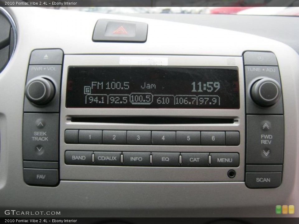 Ebony Interior Controls for the 2010 Pontiac Vibe 2.4L #46116935