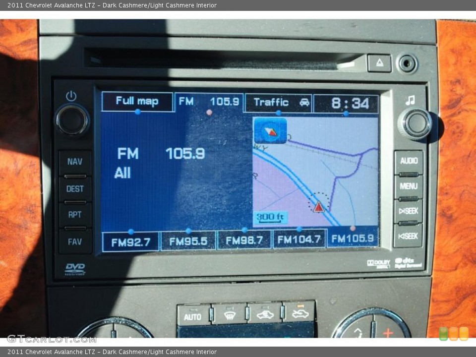 Dark Cashmere/Light Cashmere Interior Navigation for the 2011 Chevrolet Avalanche LTZ #46118114