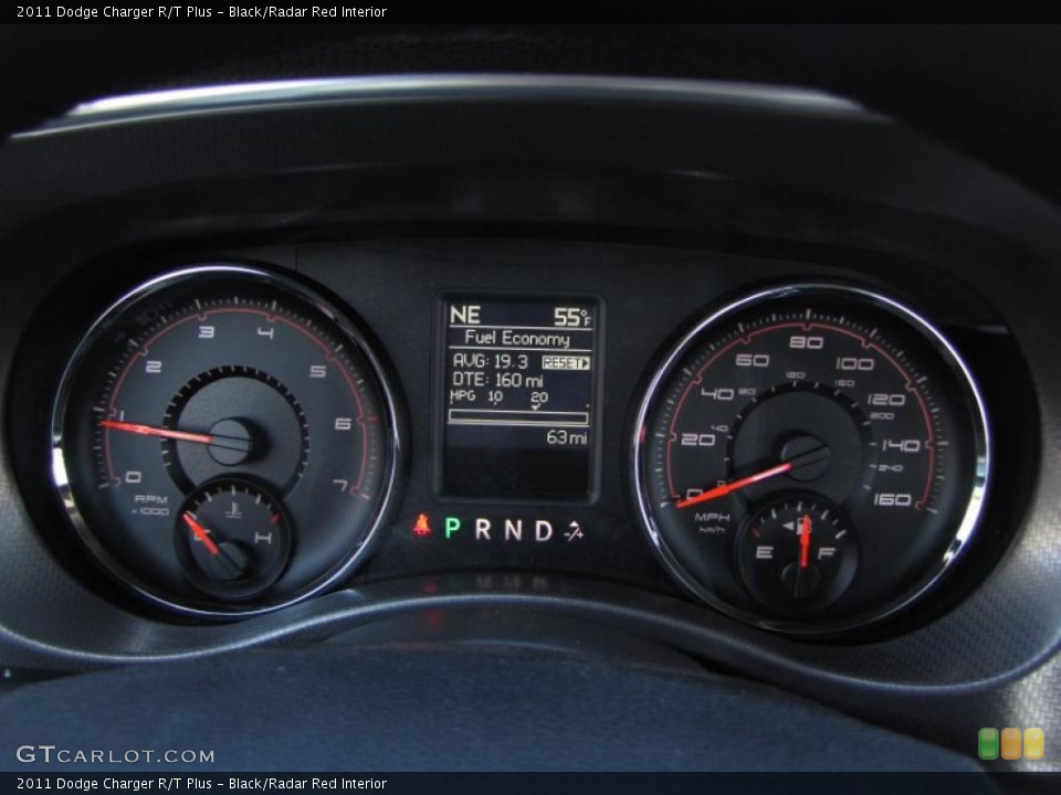 Black/Radar Red Interior Gauges for the 2011 Dodge Charger R/T Plus #46121616
