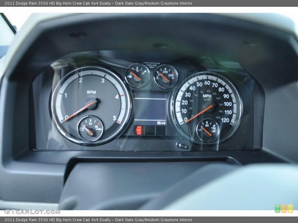 Dark Slate Gray/Medium Graystone Interior Gauges for the 2011 Dodge Ram 3500 HD Big Horn Crew Cab 4x4 Dually #46127637