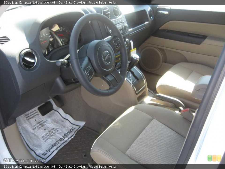 Dark Slate Gray/Light Pebble Beige Interior Prime Interior for the 2011 Jeep Compass 2.4 Latitude 4x4 #46137922