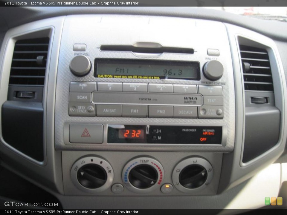 Graphite Gray Interior Controls for the 2011 Toyota Tacoma V6 SR5 PreRunner Double Cab #46138759
