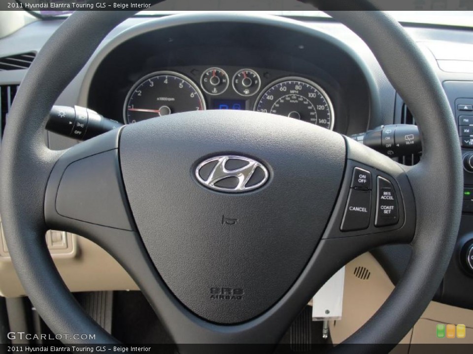Beige Interior Steering Wheel for the 2011 Hyundai Elantra Touring GLS #46141465