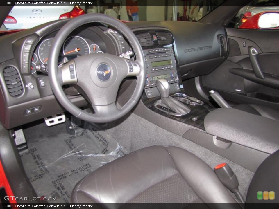 Ebony Interior Prime Interior for the 2009 Chevrolet Corvette Convertible #46143268