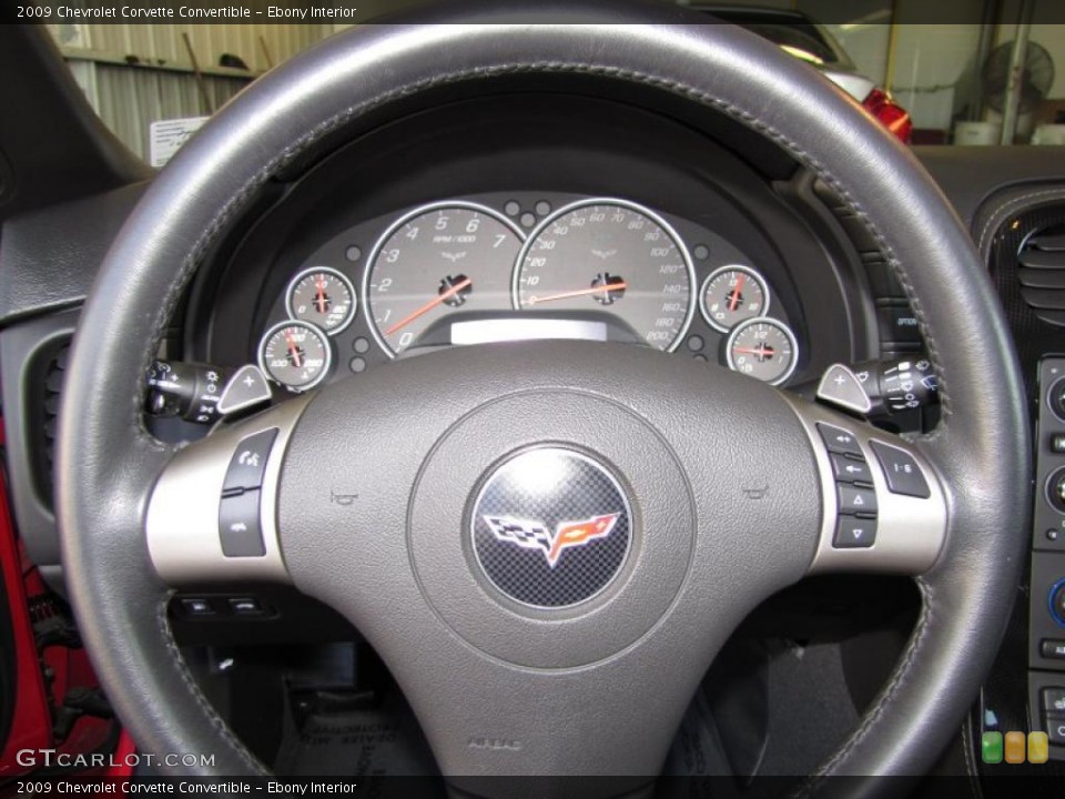 Ebony Interior Steering Wheel for the 2009 Chevrolet Corvette Convertible #46143277