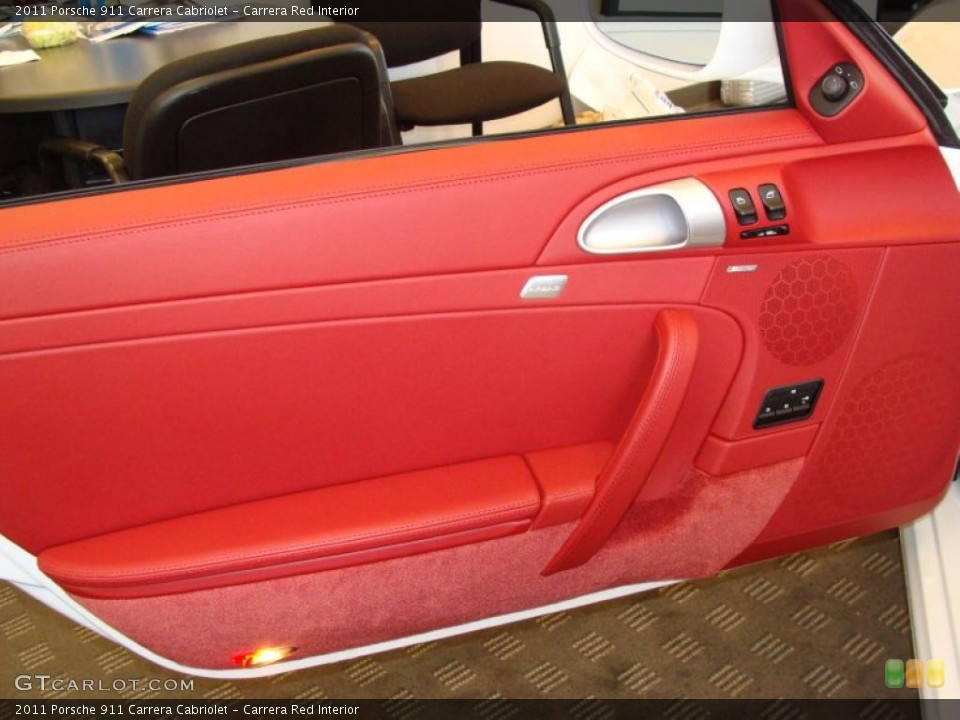 Carrera Red Interior Door Panel for the 2011 Porsche 911 Carrera Cabriolet #46151998