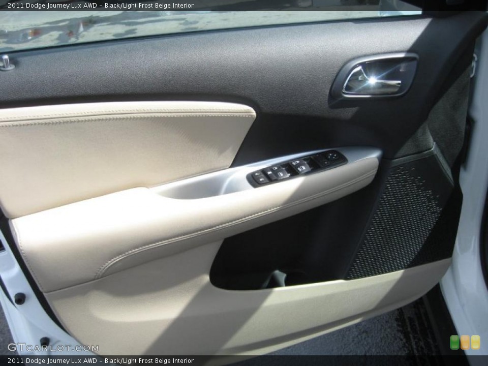 Black/Light Frost Beige Interior Door Panel for the 2011 Dodge Journey Lux AWD #46161906