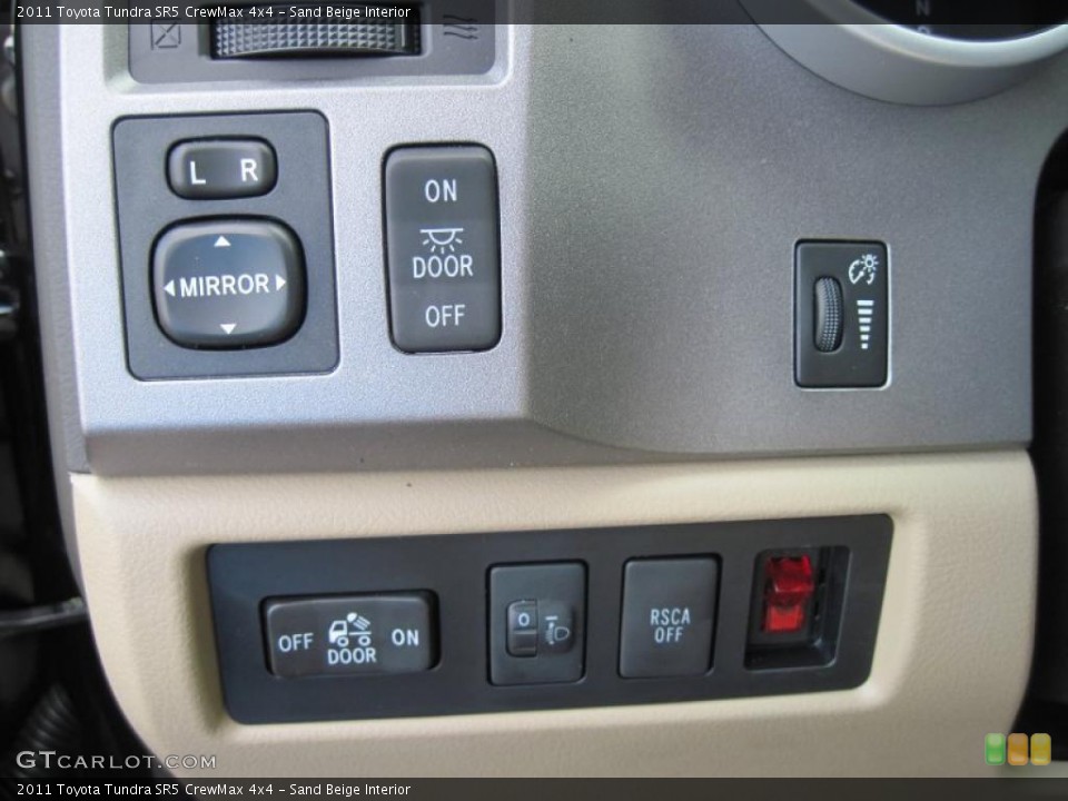 Sand Beige Interior Controls for the 2011 Toyota Tundra SR5 CrewMax 4x4 #46162914