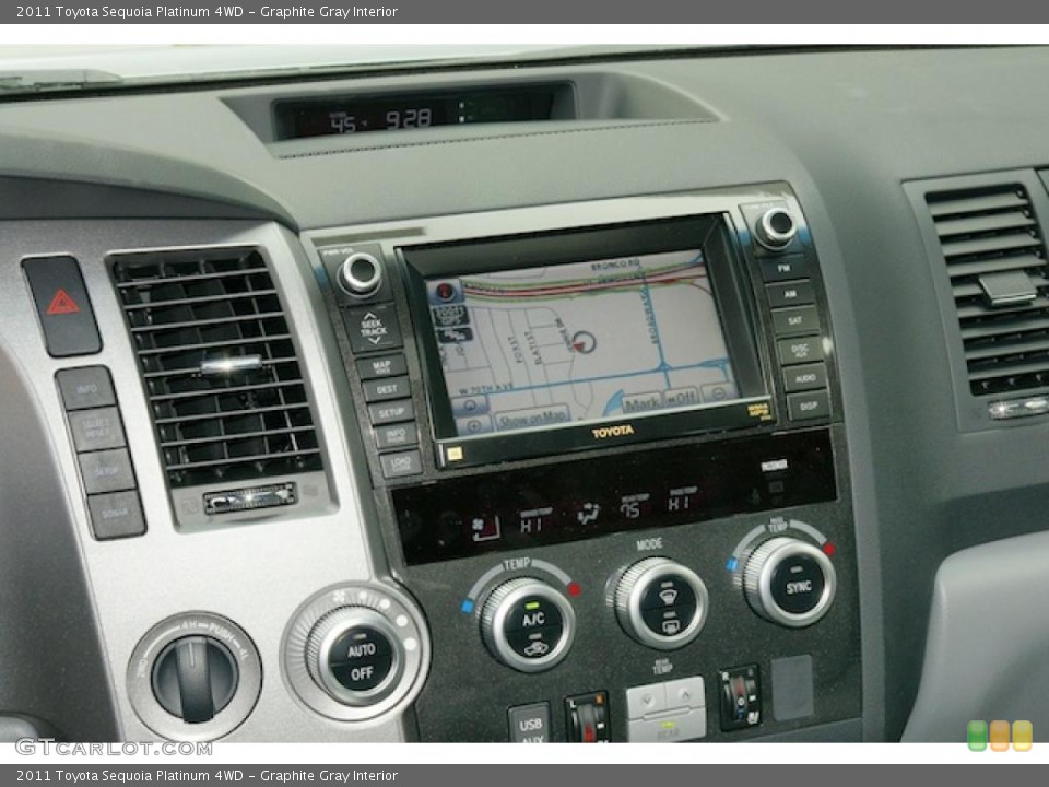 Graphite Gray Interior Controls for the 2011 Toyota Sequoia Platinum 4WD #46174605