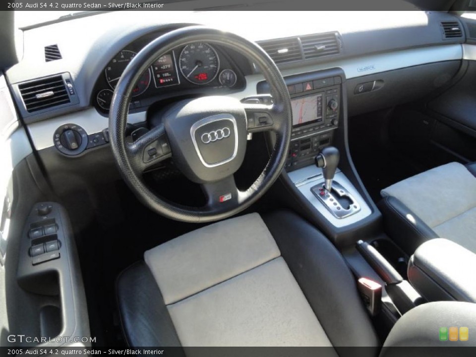 Silver/Black 2005 Audi S4 Interiors