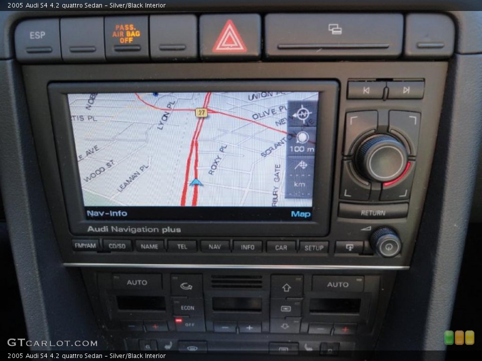 Silver/Black Interior Navigation for the 2005 Audi S4 4.2 quattro Sedan #46192358