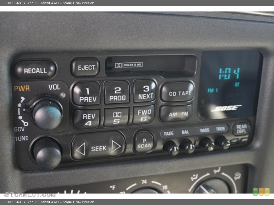 Stone Gray Interior Controls for the 2002 GMC Yukon XL Denali AWD #46202507