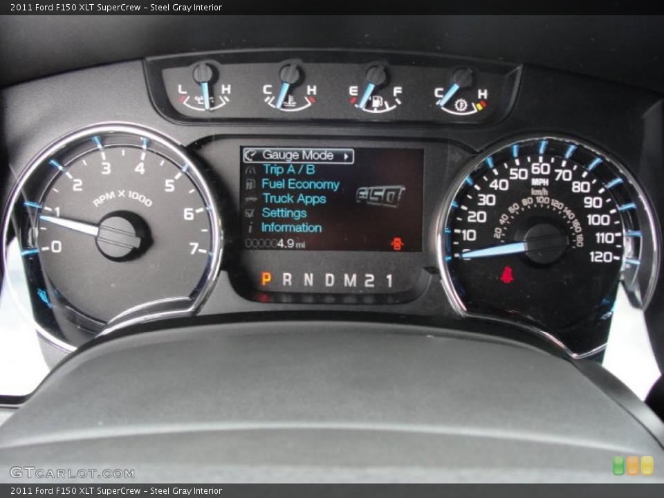 Steel Gray Interior Gauges for the 2011 Ford F150 XLT SuperCrew #46204196