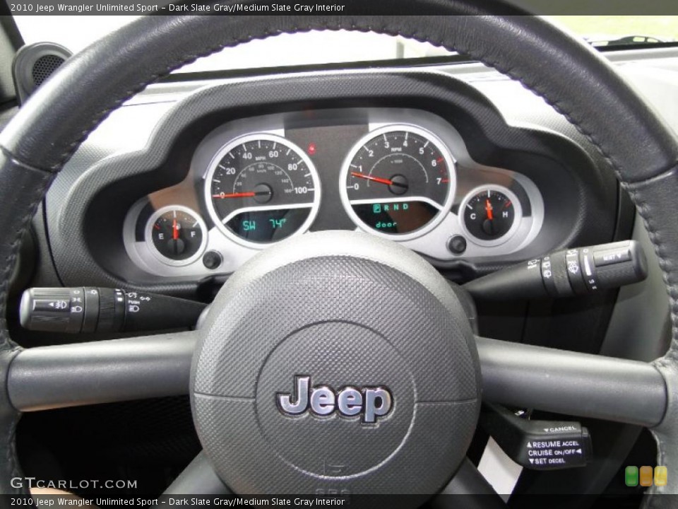 Dark Slate Gray/Medium Slate Gray Interior Steering Wheel for the 2010 Jeep Wrangler Unlimited Sport #46209764