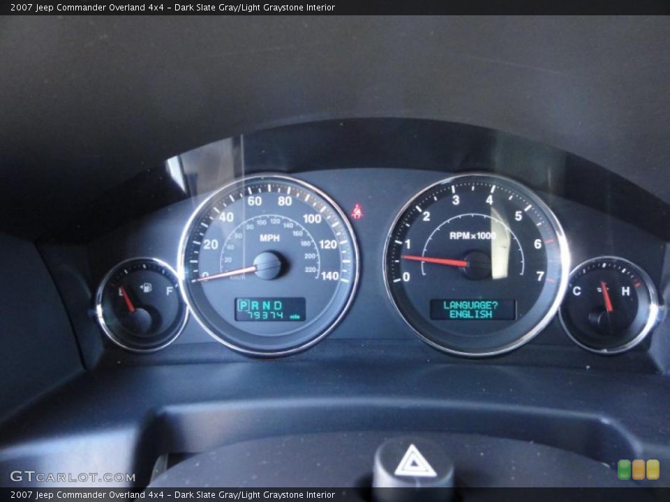 Dark Slate Gray/Light Graystone Interior Gauges for the 2007 Jeep Commander Overland 4x4 #46212176