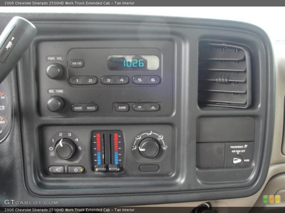 Tan Interior Controls for the 2006 Chevrolet Silverado 2500HD Work Truck Extended Cab #46214543