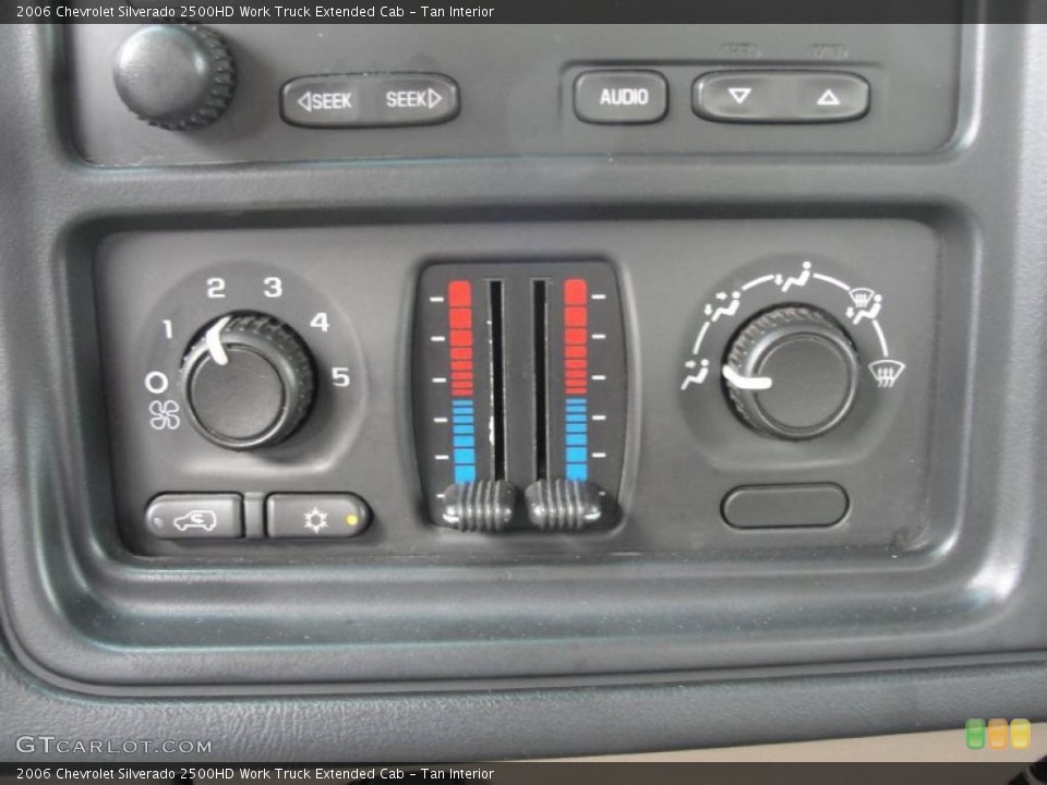 Tan Interior Controls for the 2006 Chevrolet Silverado 2500HD Work Truck Extended Cab #46214567