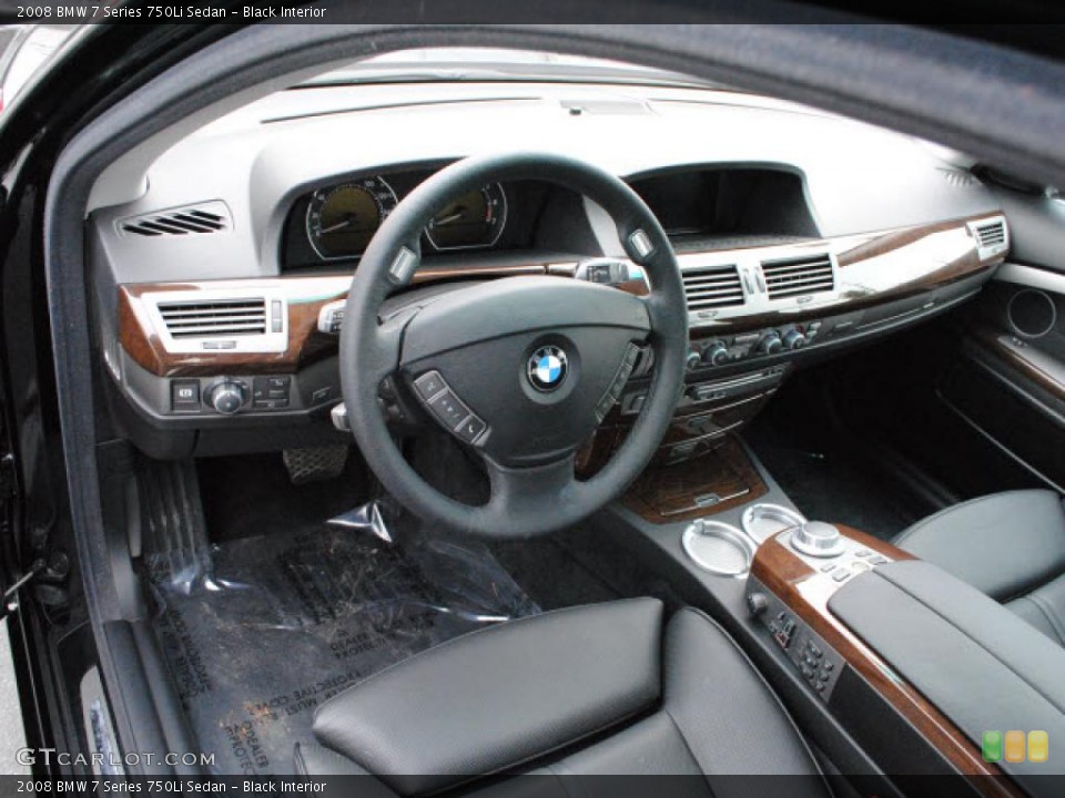 Black Interior Dashboard for the 2008 BMW 7 Series 750Li Sedan #46224437