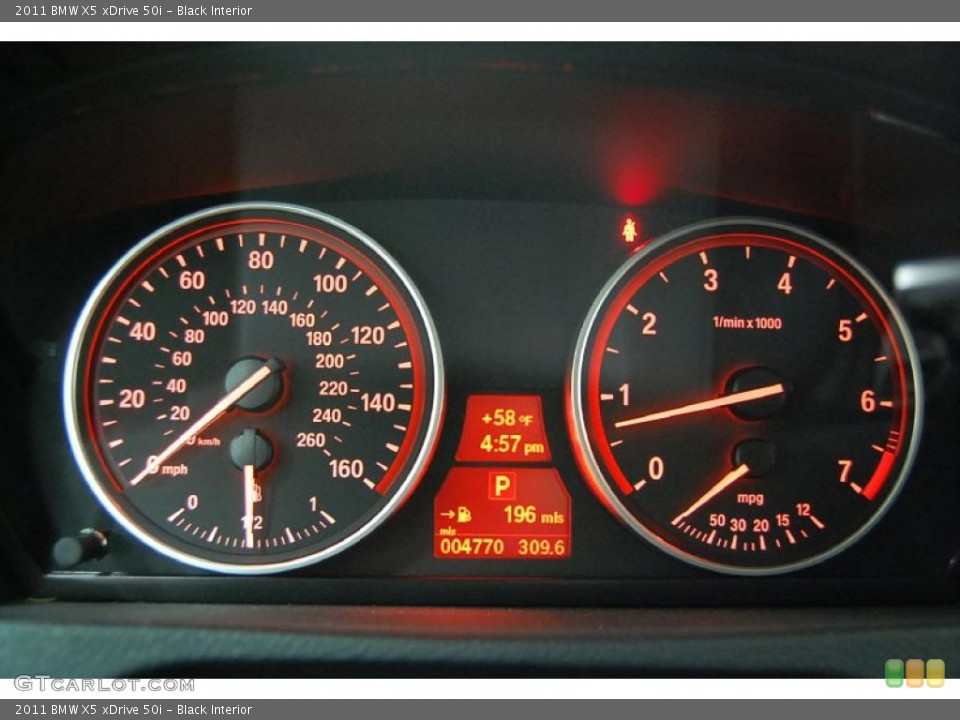 Black Interior Gauges for the 2011 BMW X5 xDrive 50i #46225910