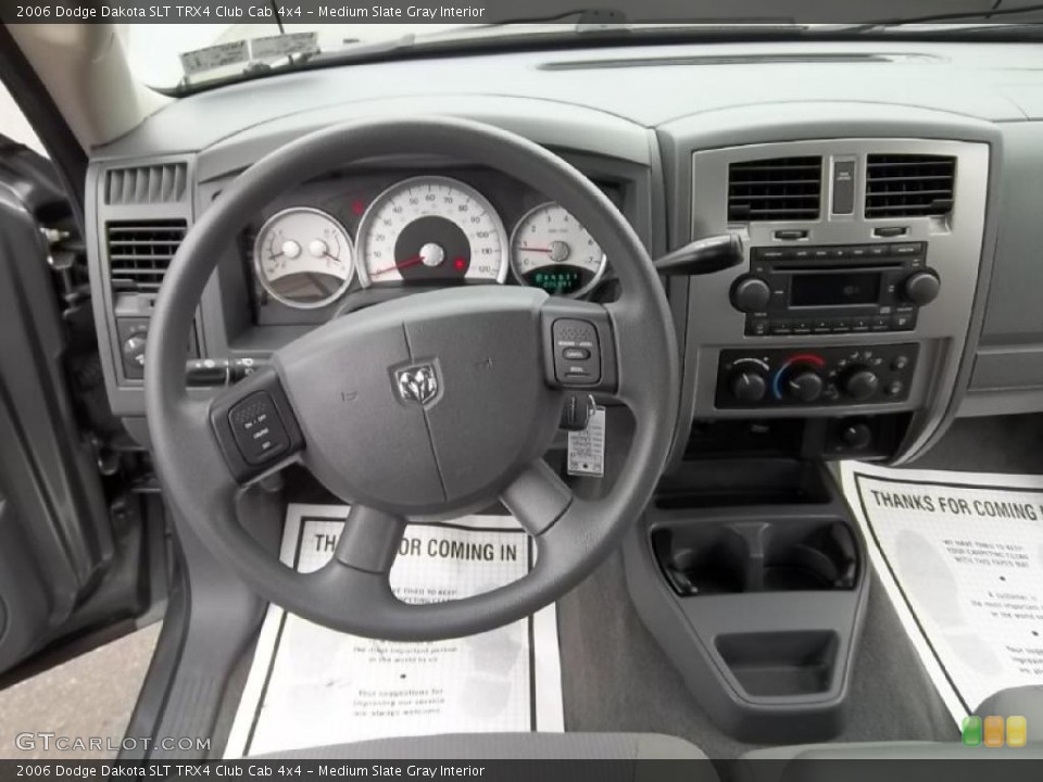 Medium Slate Gray Interior Dashboard for the 2006 Dodge Dakota SLT TRX4 Club Cab 4x4 #46233626