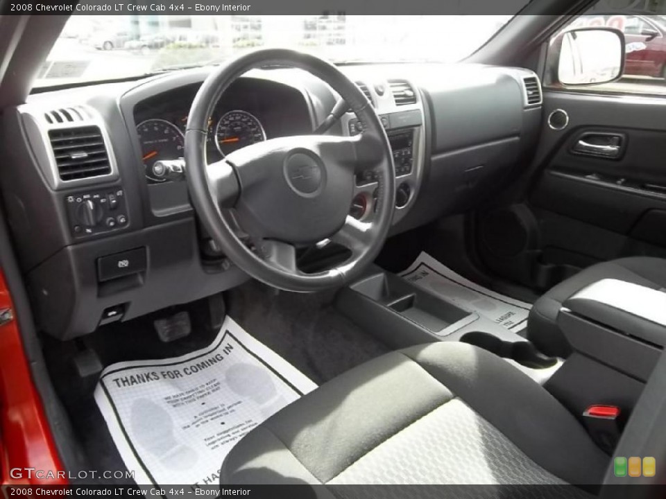 Ebony Interior Prime Interior for the 2008 Chevrolet Colorado LT Crew Cab 4x4 #46235336