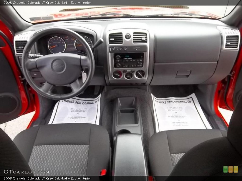 Ebony Interior Dashboard for the 2008 Chevrolet Colorado LT Crew Cab 4x4 #46235453
