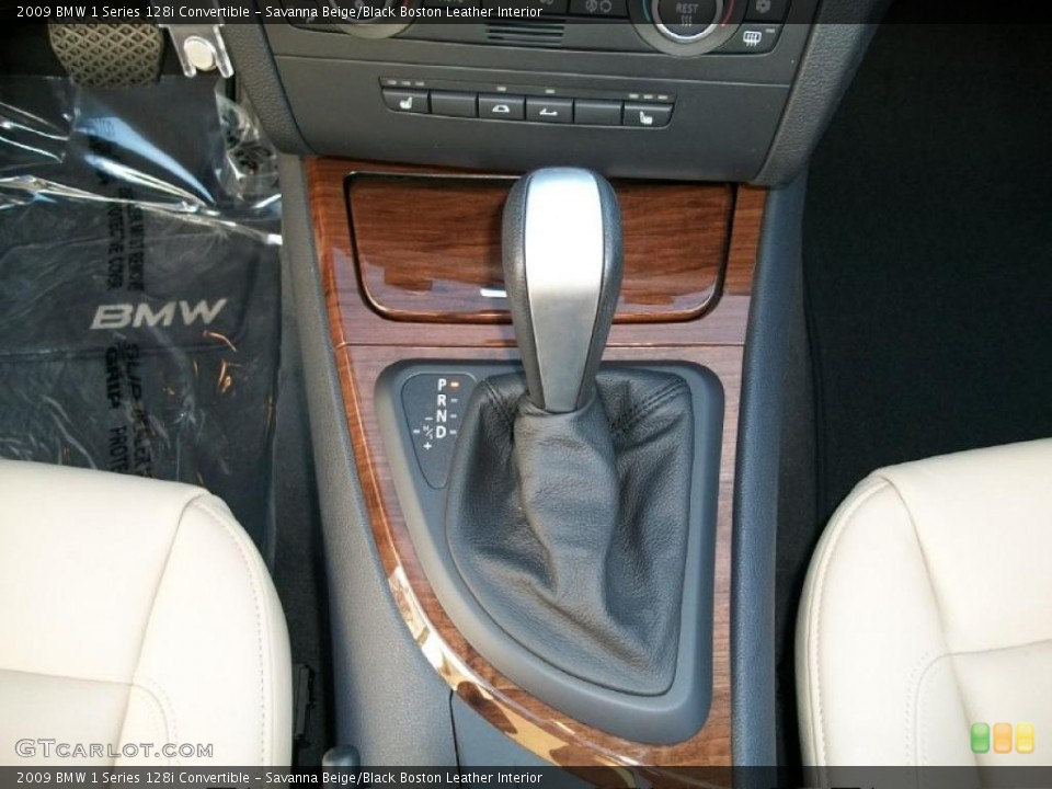 Savanna Beige/Black Boston Leather Interior Transmission for the 2009 BMW 1 Series 128i Convertible #46240182
