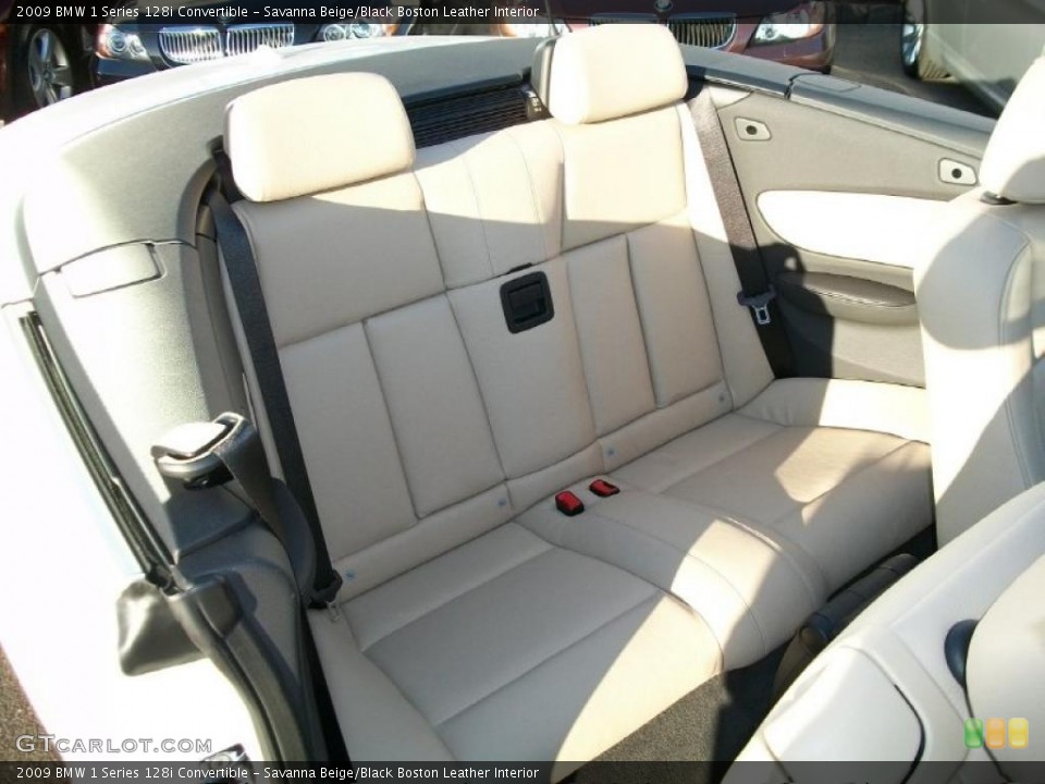 Savanna Beige/Black Boston Leather Interior Photo for the 2009 BMW 1 Series 128i Convertible #46240224