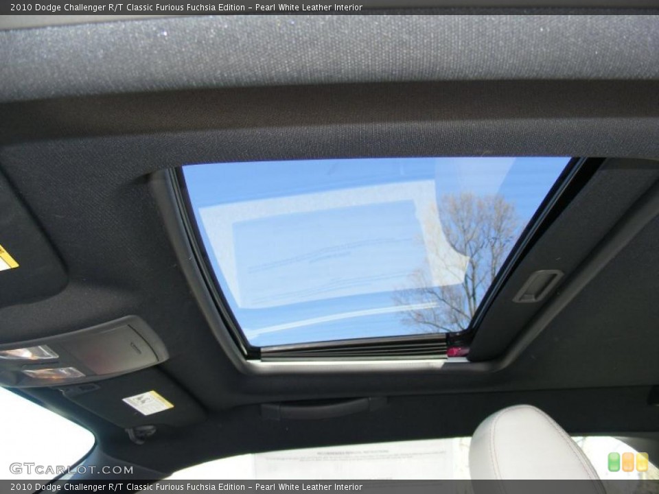 Pearl White Leather Interior Sunroof for the 2010 Dodge Challenger R/T Classic Furious Fuchsia Edition #46247347