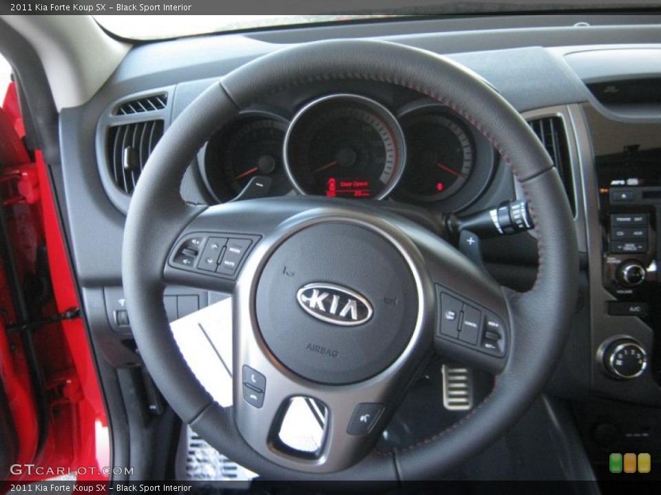 Black Sport Interior Steering Wheel for the 2011 Kia Forte Koup SX #46252258